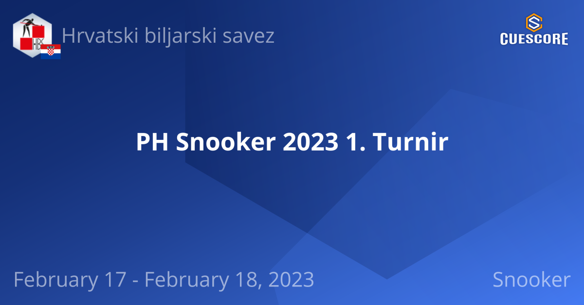 PH Snooker 2023 1. Tourner